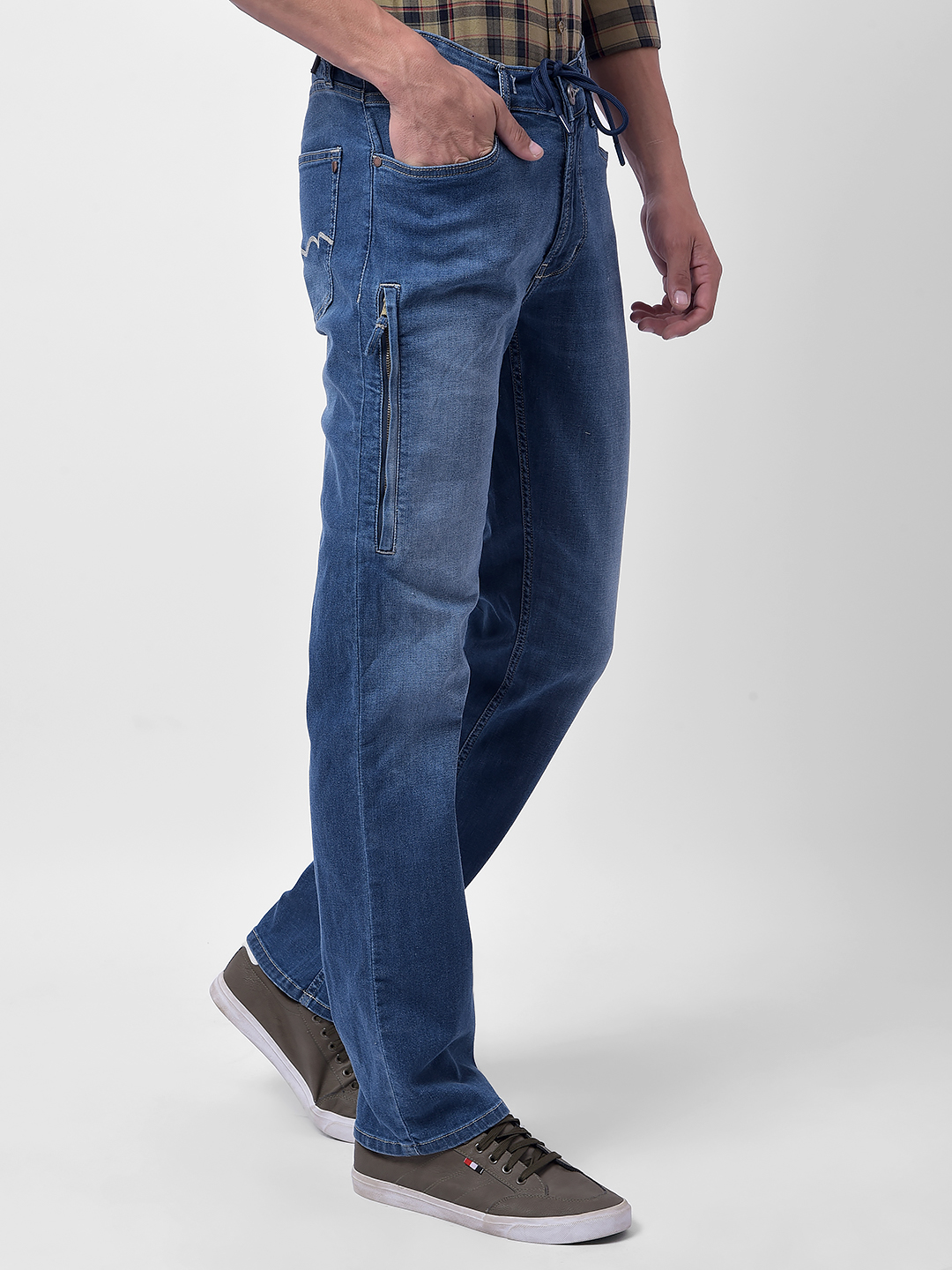 Numero Uno Men Packable Blue Regular Fit Sustainable Jeans